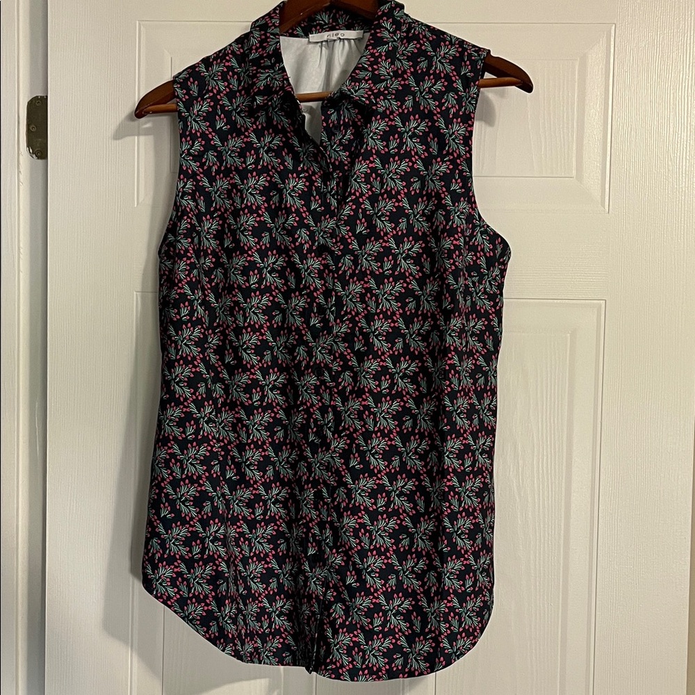NEW Cleo Floral Sleeveless Blouse - Black and Pink
